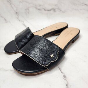 Kate Spade Ginger Sandals Black Leather Slides Slip-On Shoes Women's 7.5